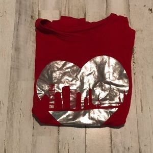 Red and silver kids primark top